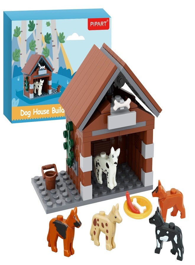 PIPART Farm Animals Dog House Building Blocks Set, MOC Animal Kennel Toy Set for Kids, Girls and Boys Ages 8+ (109 Pieces) - Image 1